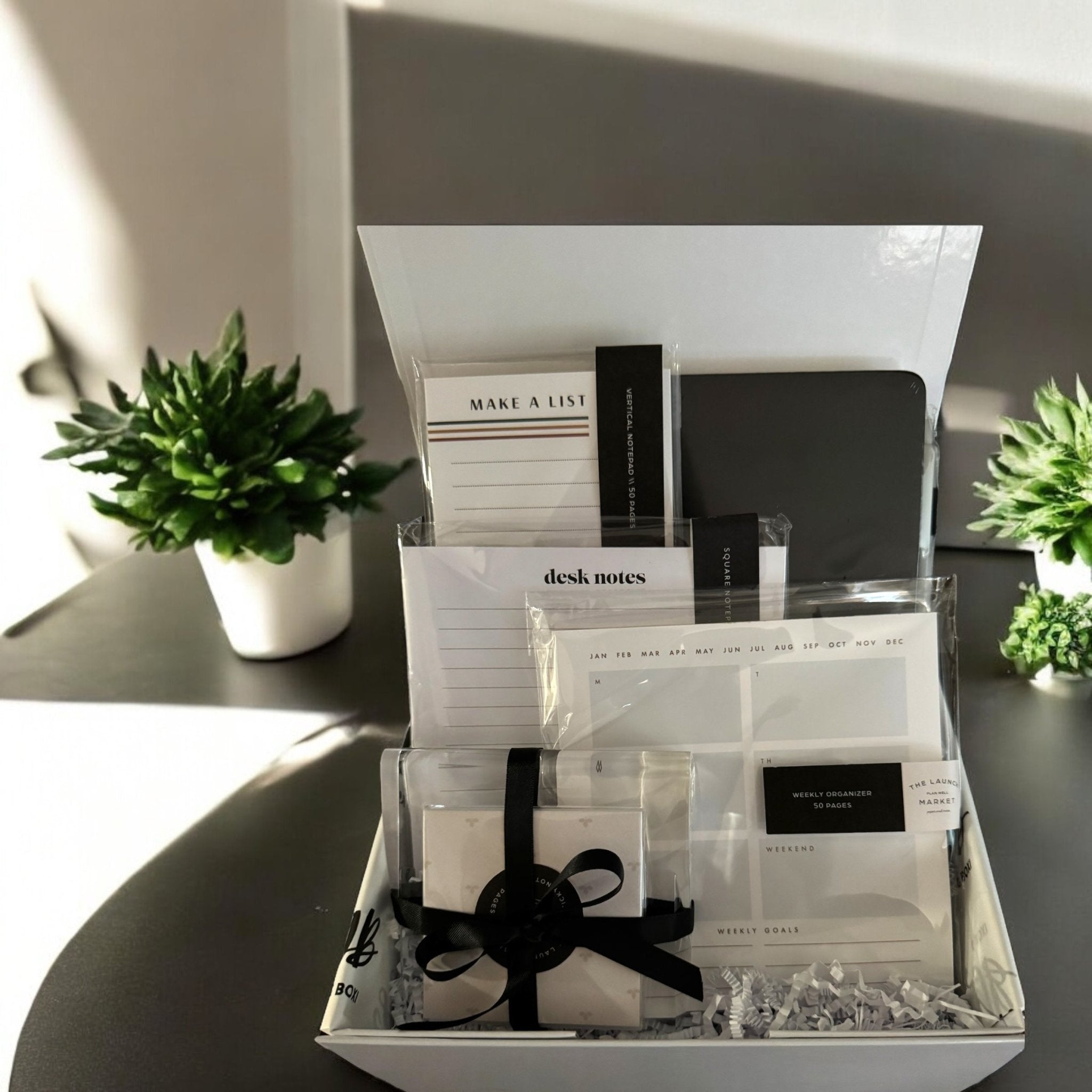 Desk Essentials Gift Box. Premium Box with Bow & Message – G Boxi